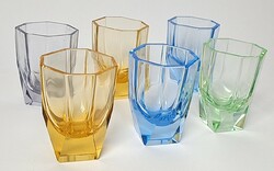 Vintage - színes likőrös poharak