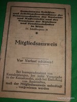 Antik 1930 Bécs vendéglátóipari egészségbiztosítási és tagsági könyvecske a képek szerint