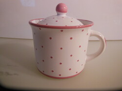 Sugar bowl + lid - mug-shaped - 4 dl - gmundner - 13 x 9 cm - ceramic - beautiful - flawless