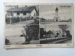 D195399 old postcard native garden - 1938k dr. Jaulusz villa, railway station, beach, church