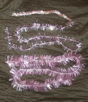 Old silver-pink Christmas tree garland, Christmas decoration, rubber boa 3 pcs.