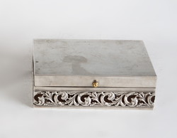 Wooden box with silver overlay