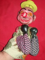 Antique cccp interactive boxer hat clown celluloid / wooden toy figure 30 cm according to pictures