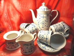 Immortelle mintás 6 személyes porcelán tea-, kávé készlet