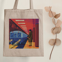 Retro metro - canvas bag - with wolf benjamin graphics