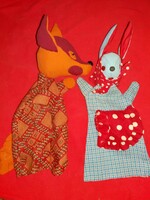Pair of antique glove puppets from the Futrinka street cult fairy tale in one, as shown in the pictures