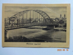 Old postcard: Győr, Rába Bridge (1956)