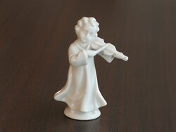 Neapolitan porcelain figurine, violin putto, flawless