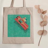 Pool - canvas bag - with wolf benjamin graphics