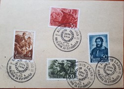 Commemorative sheet for the 50th anniversary of Kossuth l's death, with an occasional stamp