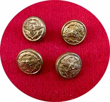 Buttons for old Hungarian railway uniforms. 4 Pcs. N26