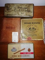 4 old cigar boxes