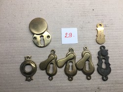 6 copper keyhole covers, or Element for handle
