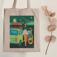 With Trabant on the left - canvas bag - with wolf benjamin graphics