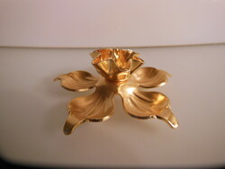Candle holder - really gold-plated - 9 x 3 cm - solid - perfect