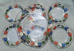 Antique floral 7-part glass serving tray