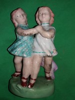 Antique garbera skärna barber ball extremely rare ceramic figurine dancing girls 19 x 10 cm as shown in pictures