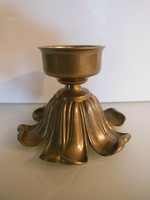 Candle holder - copper - solid - 12 x 9 cm - old - candle size 5.5 cm - perfect