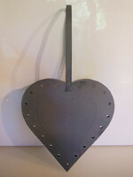 Kaspó - heart - can be hung - 26 x 25 x 4 cm + handle 19 cm - tin - perfect