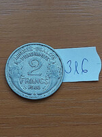 FRANCIA 2 FRANCS FRANK 1948 / B,  ALU.  316