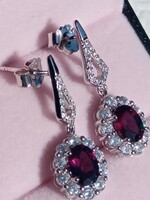 Rhodolite garnet 925 silver earrings