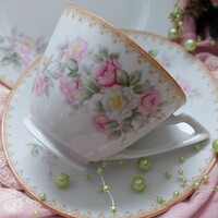 Romantic coffee set pastel with small roses
