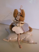 Plush - mouse - steinbeck - 15 x 15 x 13 cm - angel - on satin star - perfect