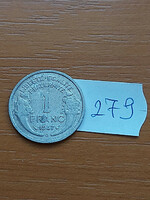 FRANCIA 1 FRANC FRANK 1947 / B,  ALU.  279