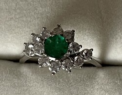 18 k Smaragd/Briliáns gyűrű