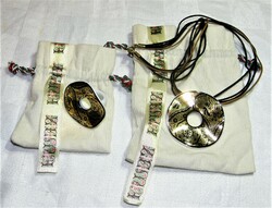 Hollóháza zema simple-gold jewelry set. Necklace and ring