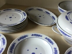 Ilmenau, cobalt tableware, 3x6 plates, 1 soup bowl, 2 round and 1 long serving plates