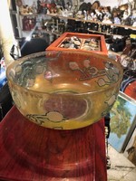 Glass bowl, art nouveau, size 24 x 16 cm flawless beauty.