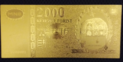 24 Karat gold-plated two thousand forints / 2000 forints 2000 millennium issue