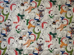 Jegesmedve mintás karácsonyi anyag - patchwork - dekor - méteráru - foltvarrás