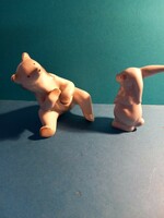 2 rare drasche art deco porcelain figurines bunny and bear or rabbit and bear