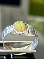 Egyedi, ezüst gyűrű, labradorit kővel (állítható)