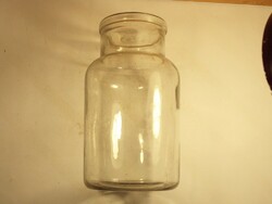Old glass kitchen storage canning jar 2 liters