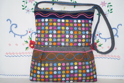 Colorful Polka Dot Large Size 2-Sided Zipper Wrapping Festival Women's Shoulder Bag With Inner Pockets