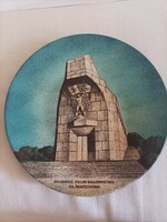 Szerbiai fém fali emléktányér