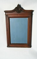 Antik fazettás tükör,bécsi  barokk stílusú, régi faragott fakeretben