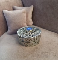 Silver box with lapis lazuli