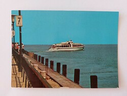 Old postcard Balaton photo postcard ship port