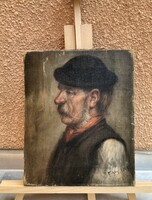 Egry József (1883 -1951) "Portré" olaj-vászon festmény