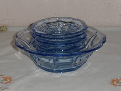 Blue glass compote set (6 pieces)