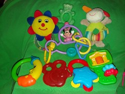 Retro plastic and textile quality baby toys, rattles, chews, 8 pieces in one, as shown in the pictures
