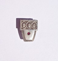 Antique silver slider with tiny red stones