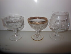 Glass - 3 pieces !!! - Beautiful - exclusive - 15.5 cm - 12.5 cm - 12 cm - English - flawless