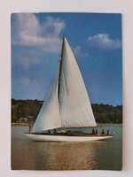 Régi képeslap 1984 Balaton fotó levelezőlap vitorlás