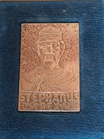 Szent István jelzett ezüst emlék plakett