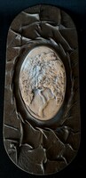 Dt/220 - tree of life - leather wall decoration with ceramic insert